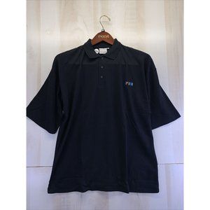 Vintage 1990s Single Stitch Mens Uptown Black Polo Shirt Size XL-7257